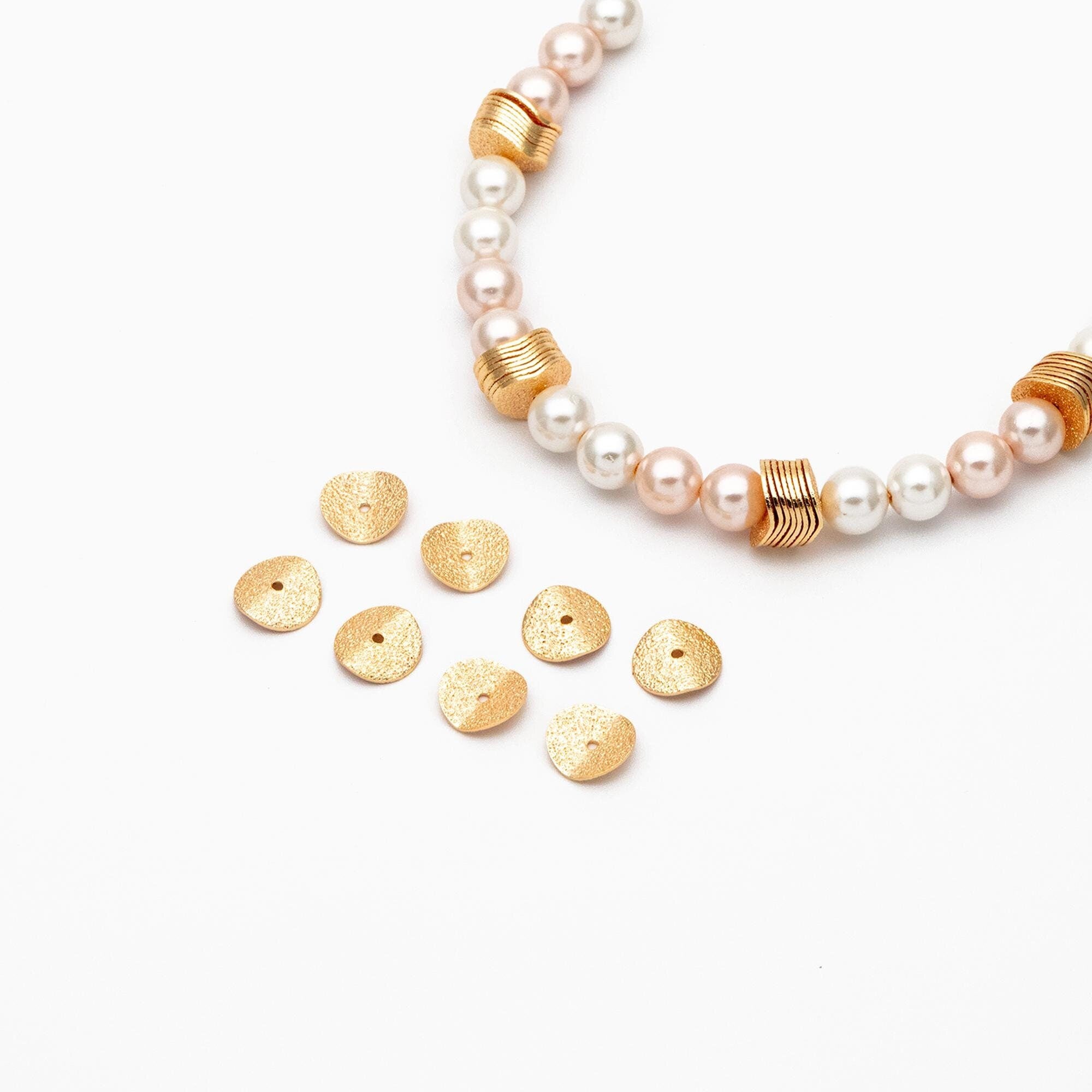 20pcs Gold Disc Spacer Beads, 18K Gold Plated Brass, 10mm Round Coin (GB-971)